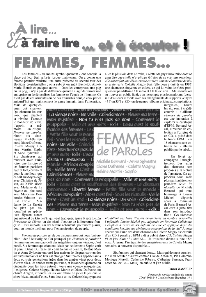 article de presse  femme de parole